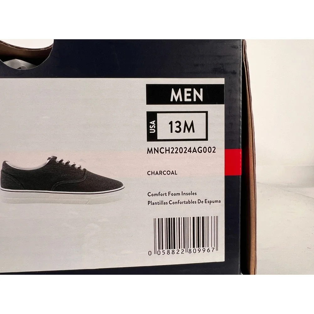 Chaps Mens‎ Canvas Lace Up simple versatile Shoes Size 13 M Charcoal Grey